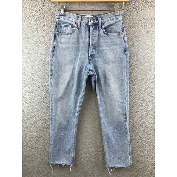 Agolde Riley High Rise  Button Fly Frayed Jeans Women Size 26 - Picture 1 of 11